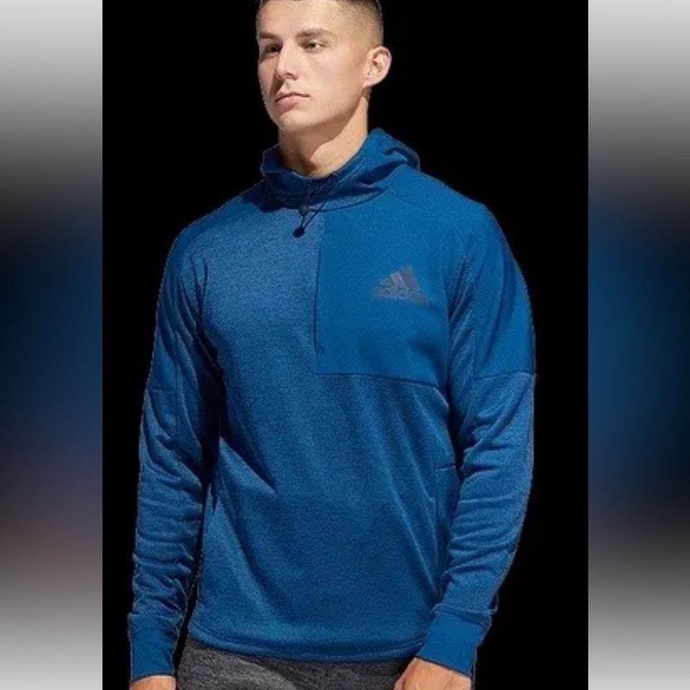$15 sale Adidas 3XL Team Issue Doubleknit Pullover Hoodie Teal Blue 3XL flaw
